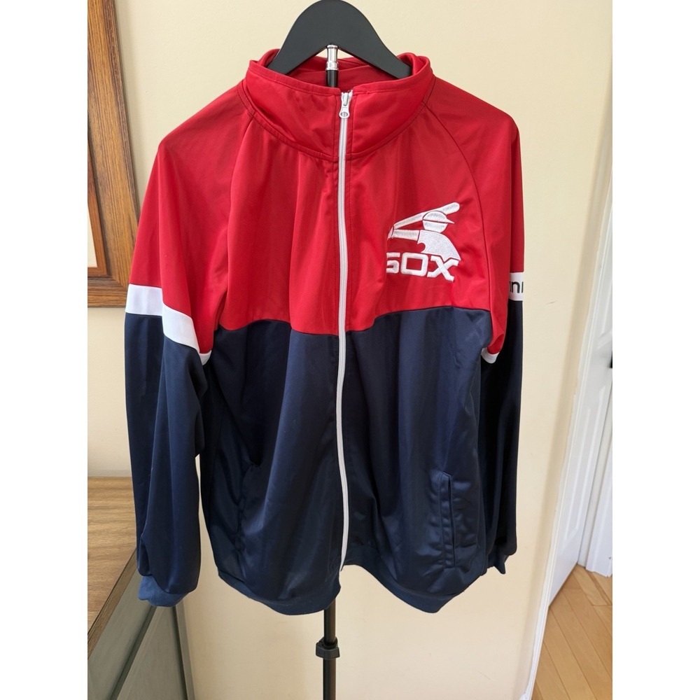 Chicago White Sox Mens M Track Jacket Red Navy White Full Zip MLB Baseball